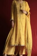 Gold Yellow Jamdani Ready To Wear Kurta Dupatta Set