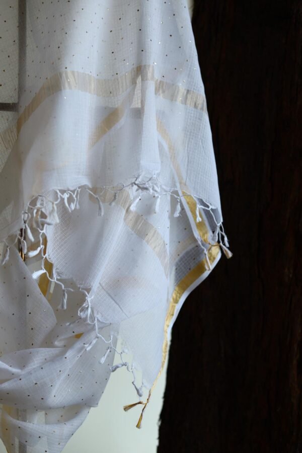 Kota Mukaish Kamdani Dupatta With Tissue Border - Image 4