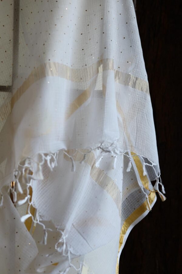 Kota Mukaish Kamdani Dupatta With Tissue Border - Image 5