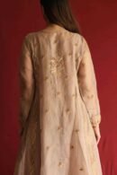 Beige Noor Organza Chikankari Anarkali Set