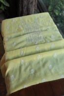 Lemon Yellow Mal Cotton Chikankari Unstitched Kurta Dupatta Fabrics With Kamdani