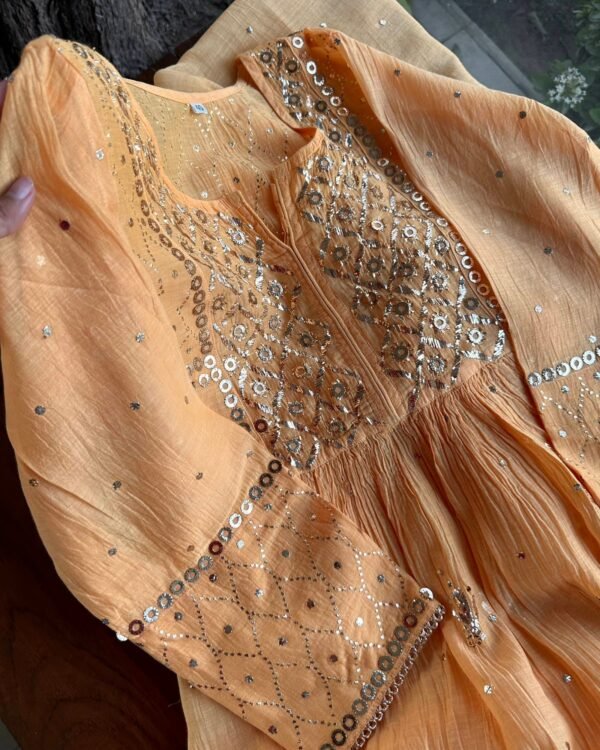 Mal Chanderi Mukaish Silk Dress - Image 11