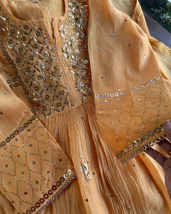 Mal Chanderi Mukaish Silk Dress - Image 3