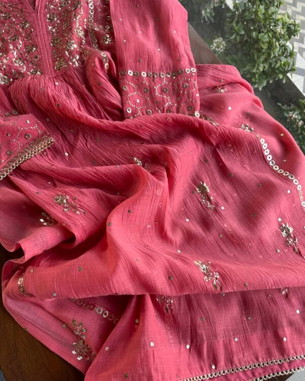 Mal Chanderi Mukaish Silk Dress - Image 4