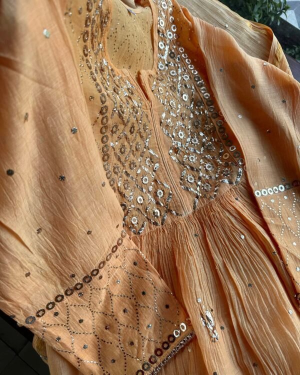 Mal Chanderi Mukaish Silk Dress - Image 4