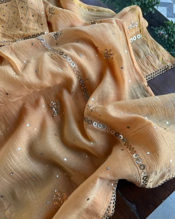 Mal Chanderi Mukaish Silk Dress - Image 6