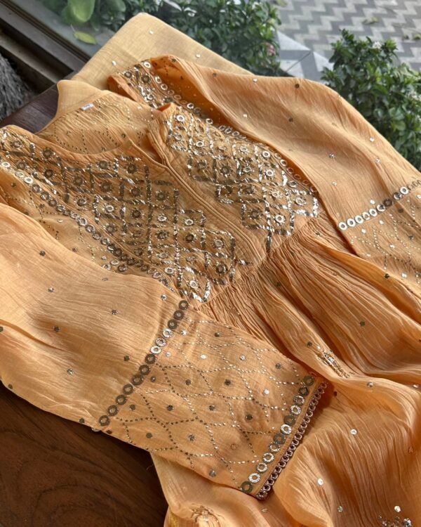 Mal Chanderi Mukaish Silk Dress - Image 8