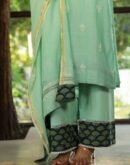 Mal Chanderi 𝑨𝒋𝒓𝒂𝒌𝒉 X Chikankari With Kamdani Work Kurta Set