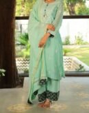 Mal Chanderi 𝑨𝒋𝒓𝒂𝒌𝒉 X Chikankari With Kamdani Work Kurta Set