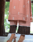 Mal Chanderi 𝑨𝒋𝒓𝒂𝒌𝒉 X Chikankari With Kamdani Work Kurta Set