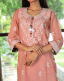 Mal Chanderi 𝑨𝒋𝒓𝒂𝒌𝒉 X Chikankari With Kamdani Work Kurta Set