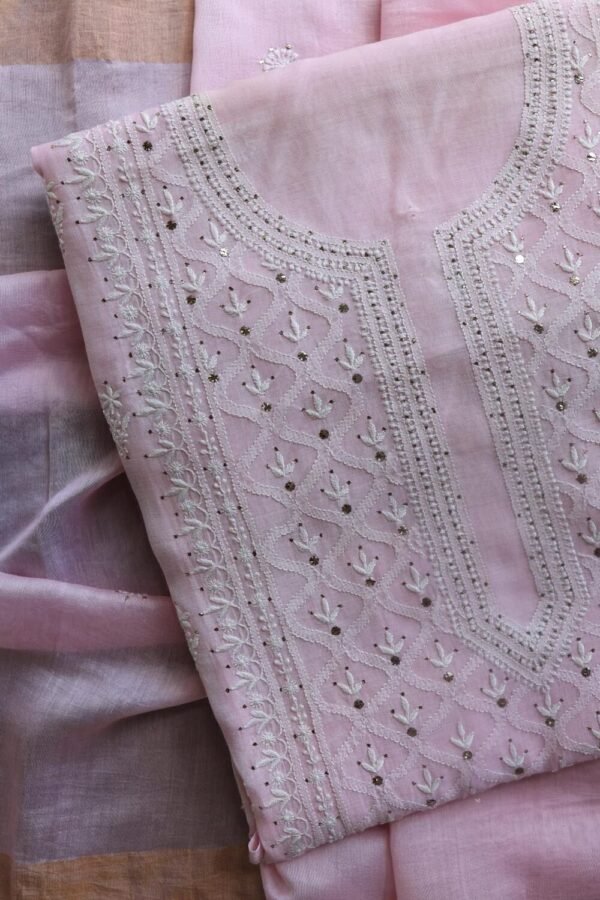 Mal Cotton Fine Chikankari Unstitched Fabrics - Image 8