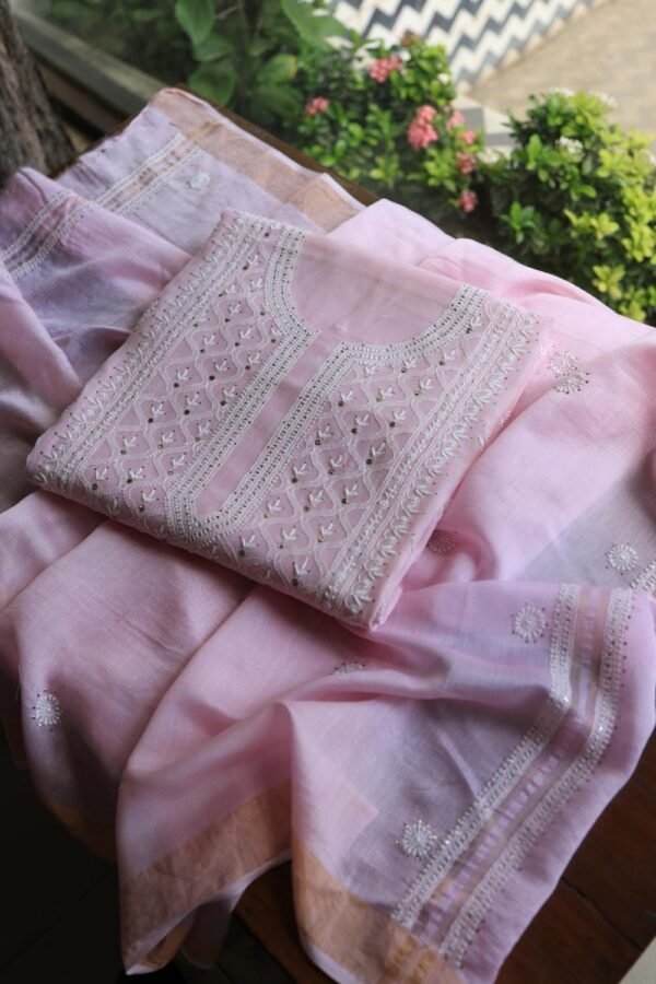Mal Cotton Fine Chikankari Unstitched Fabrics - Image 11
