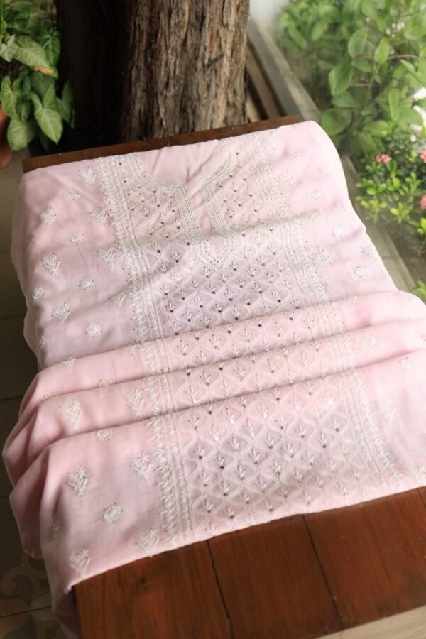 Mal Cotton Fine Chikankari Unstitched Fabrics - Image 4