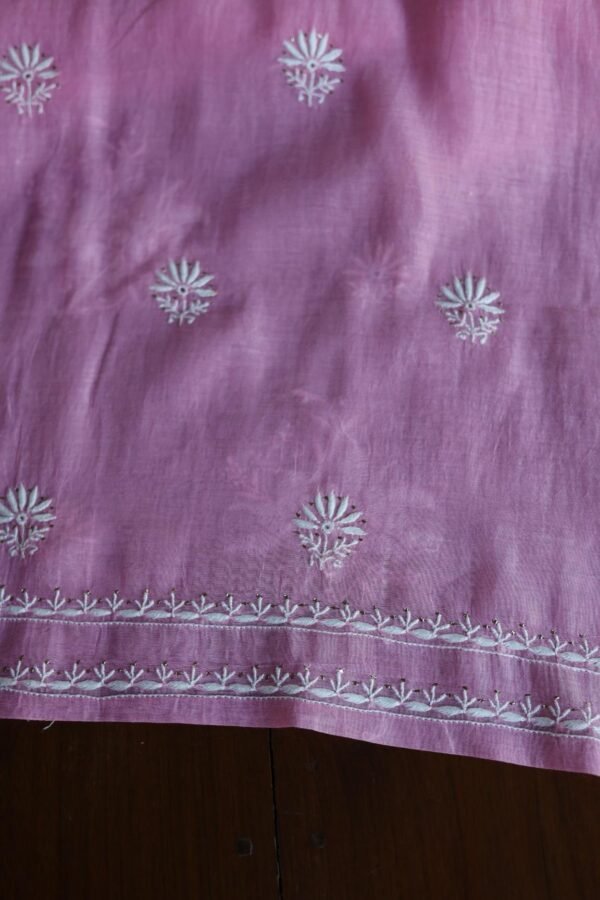 Mal Cotton Fine Chikankari With Kamdani Work Unstitched Fabric - Image 12