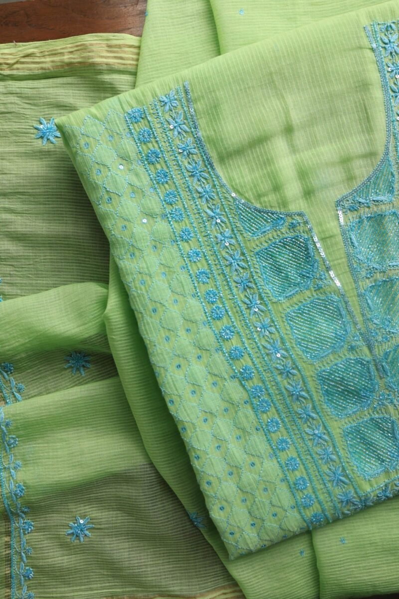 Mal Maheshwari Chikankari Unstitched Fabrics