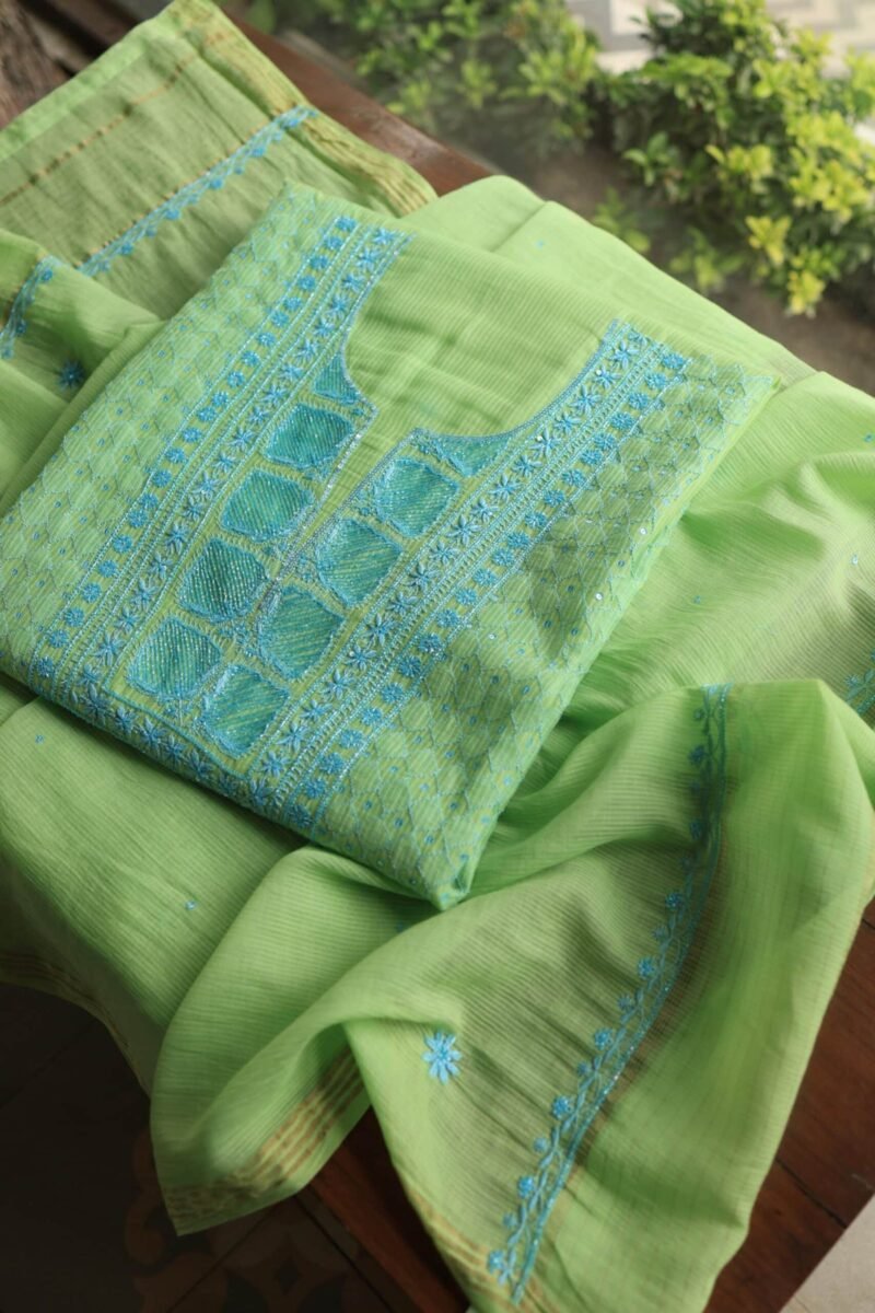 Mal Maheshwari Chikankari Unstitched Fabrics