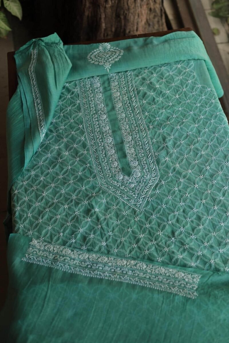 Malmal All Over Chikankari Mens Kurtas Fabrics