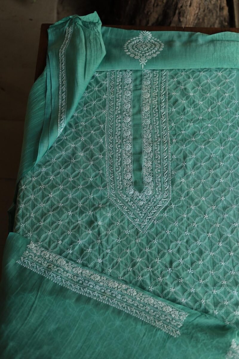 Malmal All Over Chikankari Mens Kurtas Fabrics
