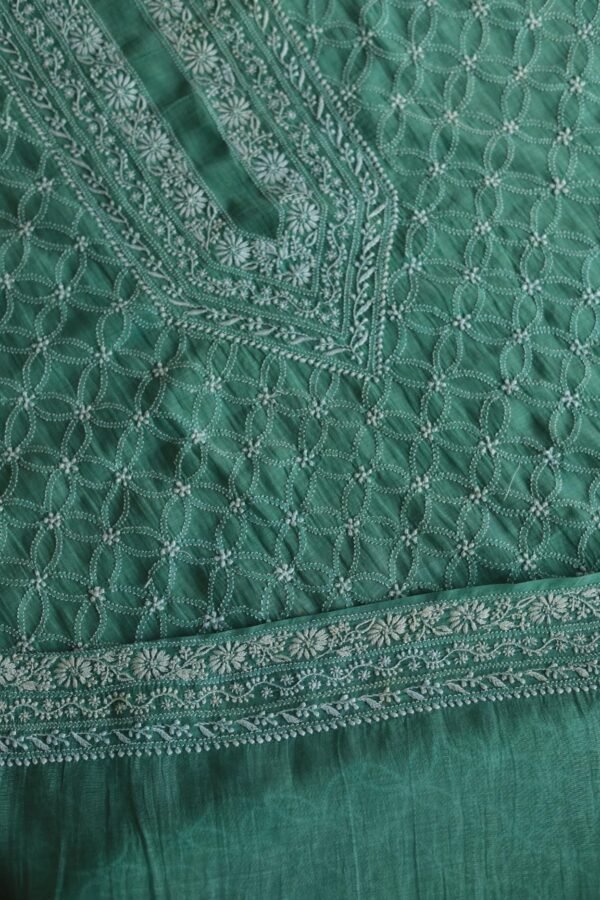 Malmal All Over Chikankari Mens Kurtas Fabrics - Image 5