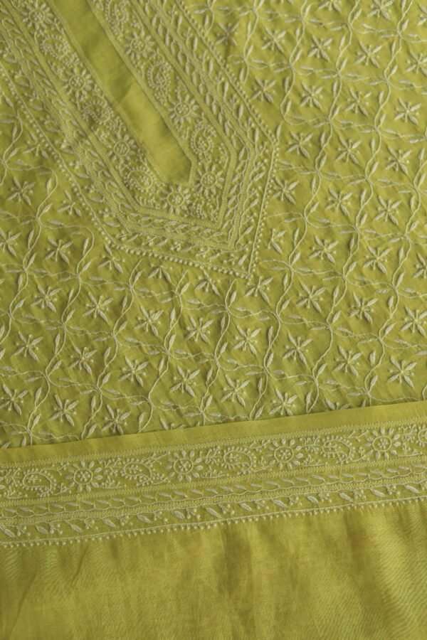 Malmal All Over Chikankari Mens Kurtas Fabrics - Image 5
