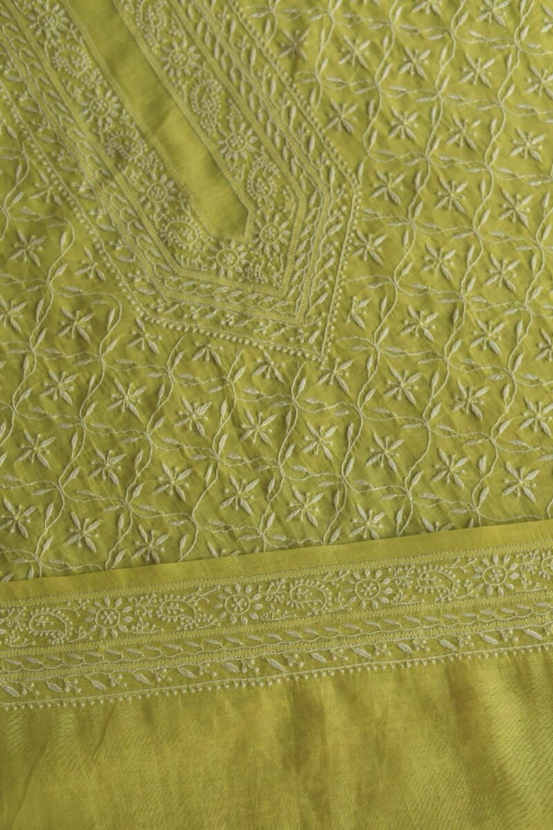 Malmal All Over Chikankari Mens Kurtas Fabrics