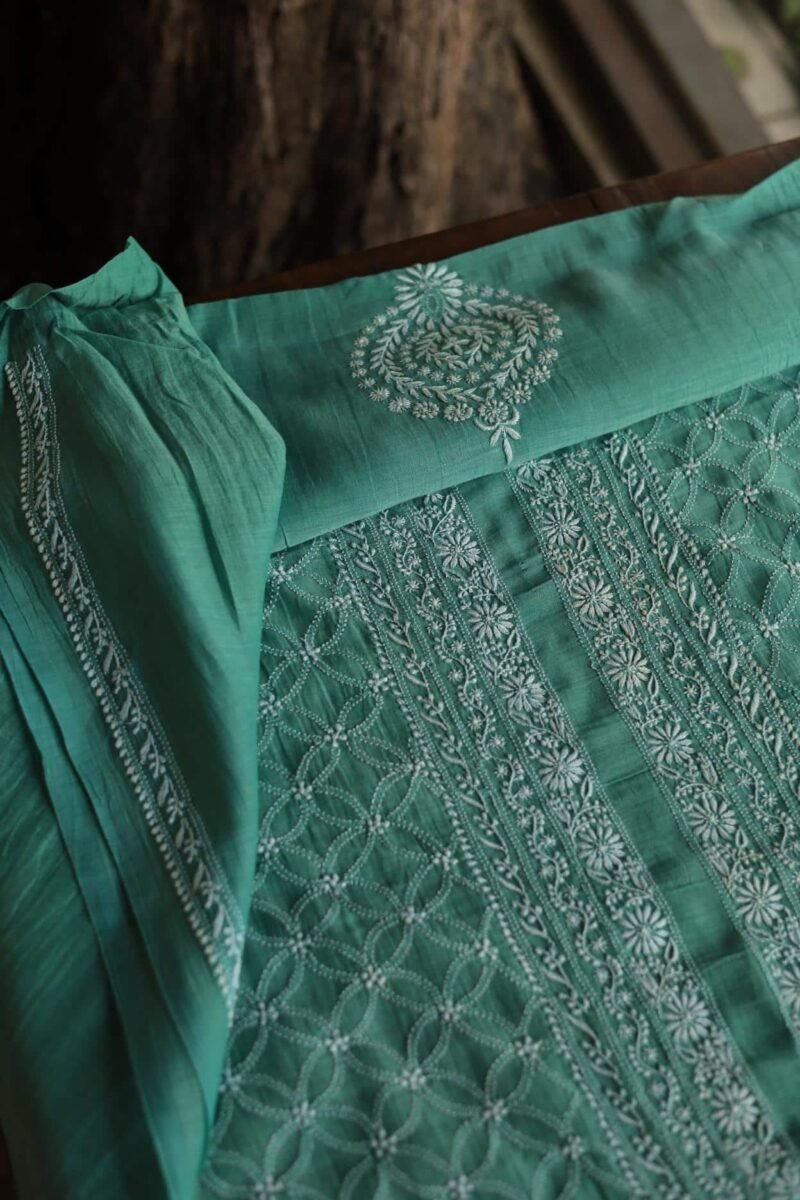 Malmal All Over Chikankari Mens Kurtas Fabrics
