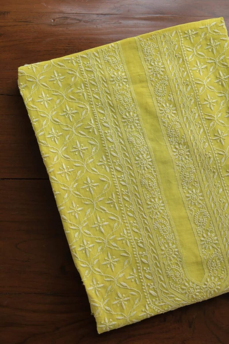 Malmal All Over Chikankari Mens Kurtas Fabrics
