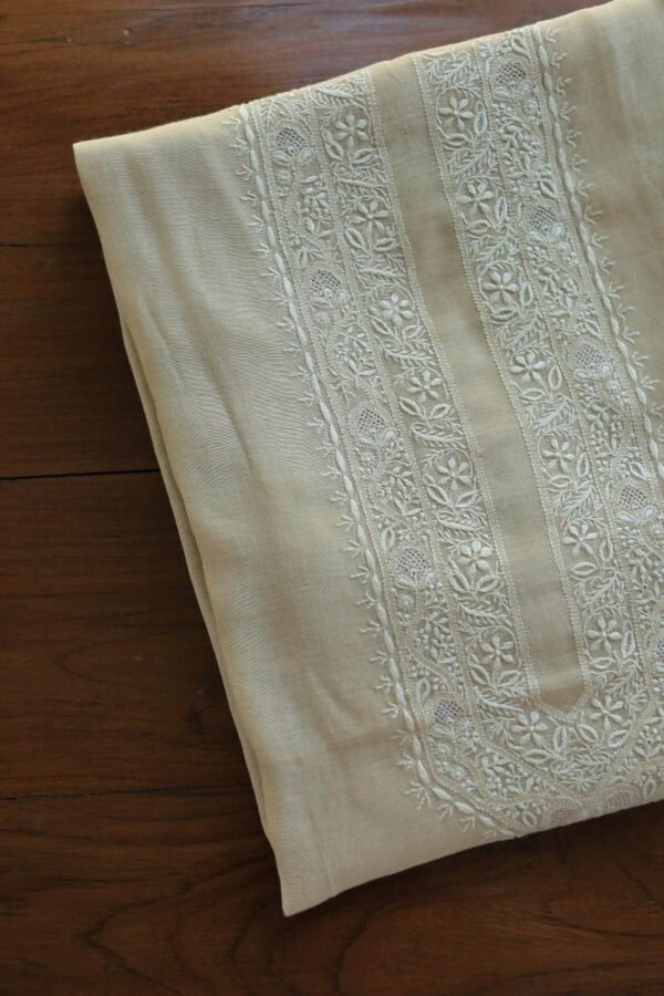 Malmal Chikankari Men's Kurtas Fabrics - Image 3