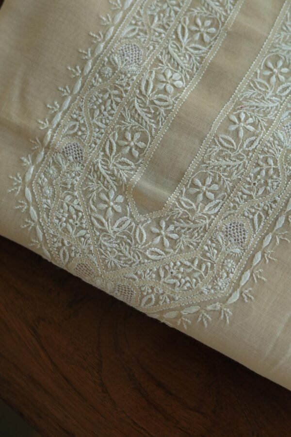 Malmal Chikankari Men's Kurtas Fabrics - Image 4