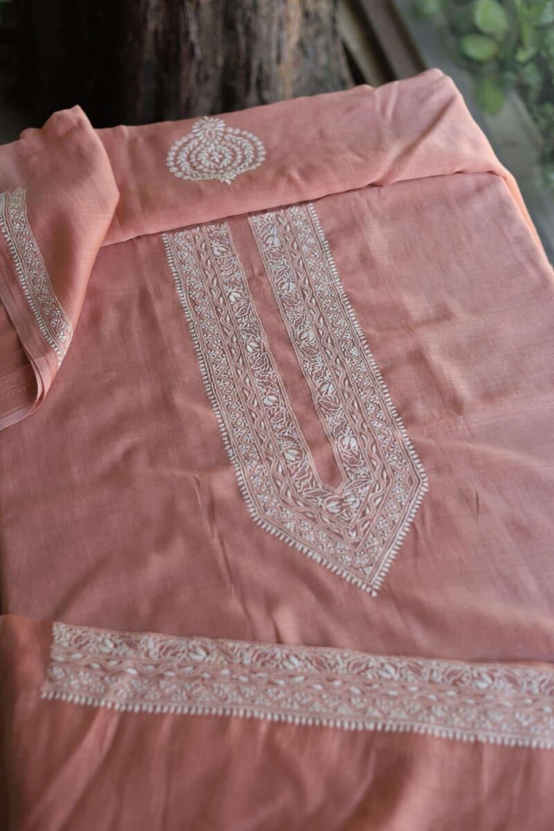 Malmal Chikankari Men's Kurtas Fabrics