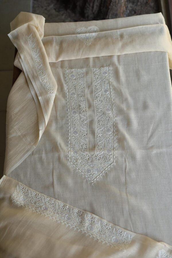 Malmal Chikankari Men's Kurtas Fabrics - Image 6
