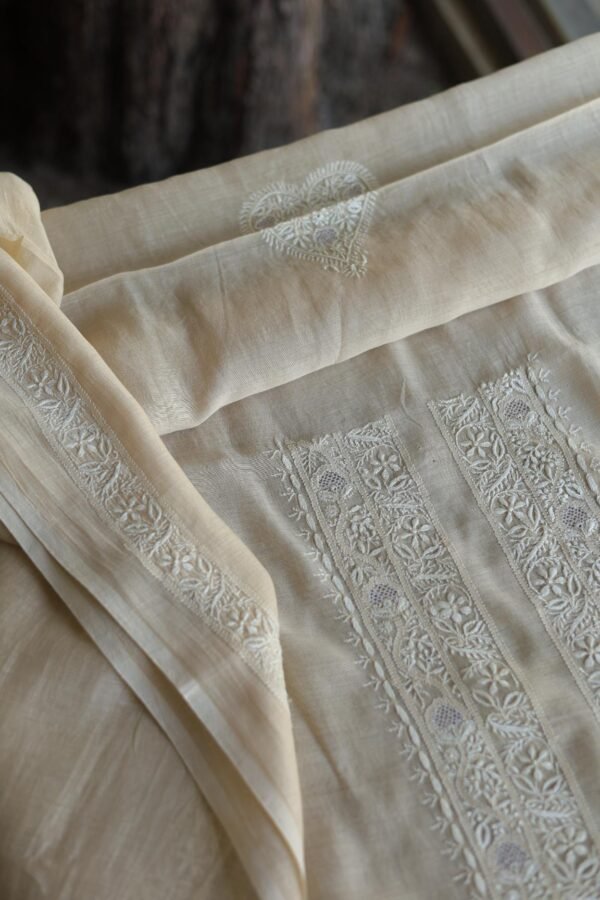 Malmal Chikankari Men's Kurtas Fabrics - Image 8
