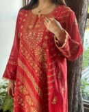 Malmal Mukaish Kamdani Chikankari Stitched Kurtas Dupatta Set