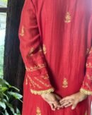 Malmal Mukaish Kamdani Chikankari Stitched Kurtas Dupatta Set