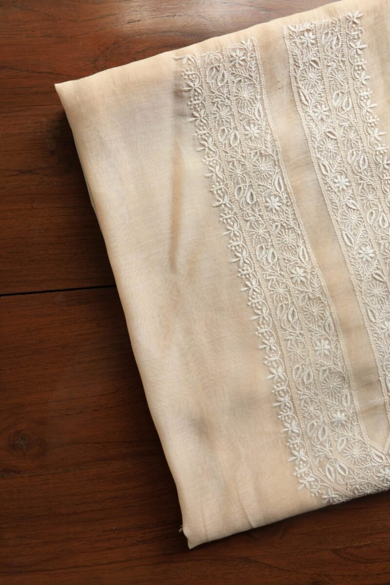 Malmal Chikankari Unstitched Men's Kurtas Fabrics