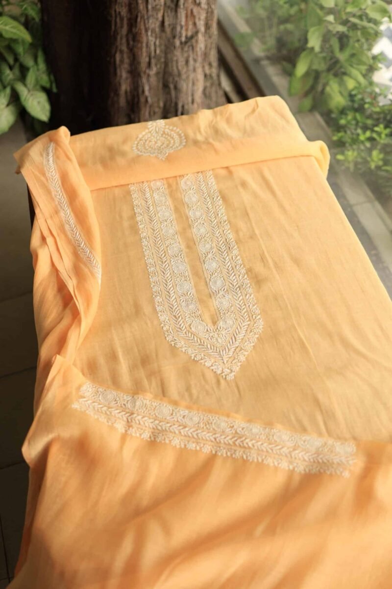 Malmal Chikankari Unstitched Men's Kurtas Fabrics