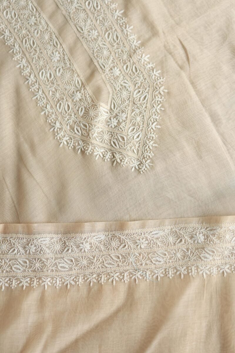 Malmal Chikankari Unstitched Men's Kurtas Fabrics