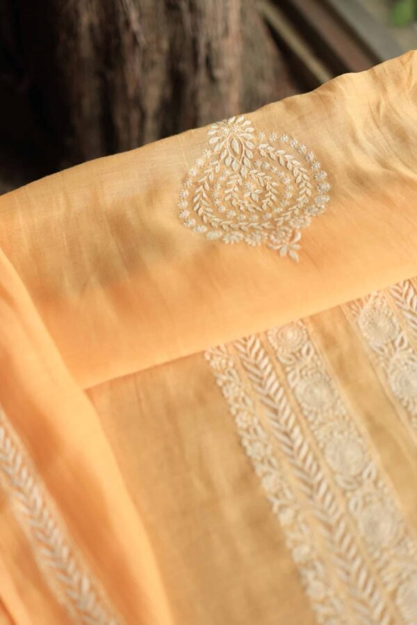 Malmal Chikankari Unstitched Men's Kurtas Fabrics - Image 10