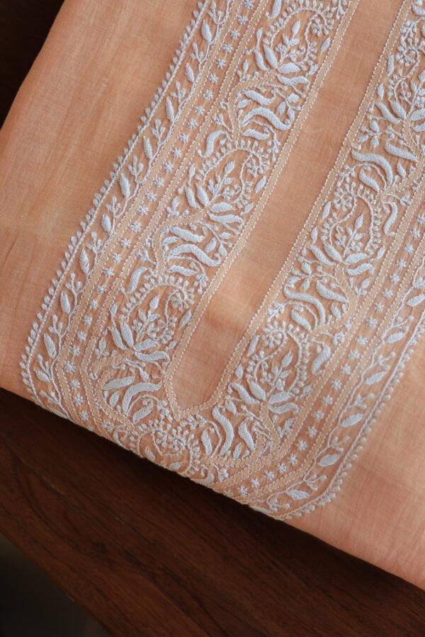 Malmal Chikankari Unstitched Men's Kurtas Fabrics - Image 9