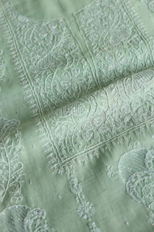 Malmals Pearl Work Fine Chikankari Unstitched Fabrics - Image 16