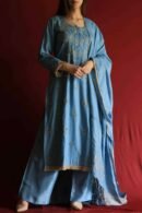 Marble Blue Jamdani Ready To Wear Kurta Dupatta Set