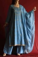Marble Blue Jamdani Ready To Wear Kurta Dupatta Set