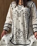 Monochrome Applique Cotton Kurta