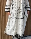 Monochrome Applique Cotton Kurta