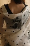 Monochrome Silk Organza Chikankari Saree With Sequins & Beads Work