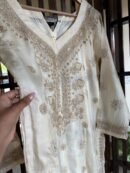 Mulberry Silk Resham Chikankari Ready To Wear Kurta