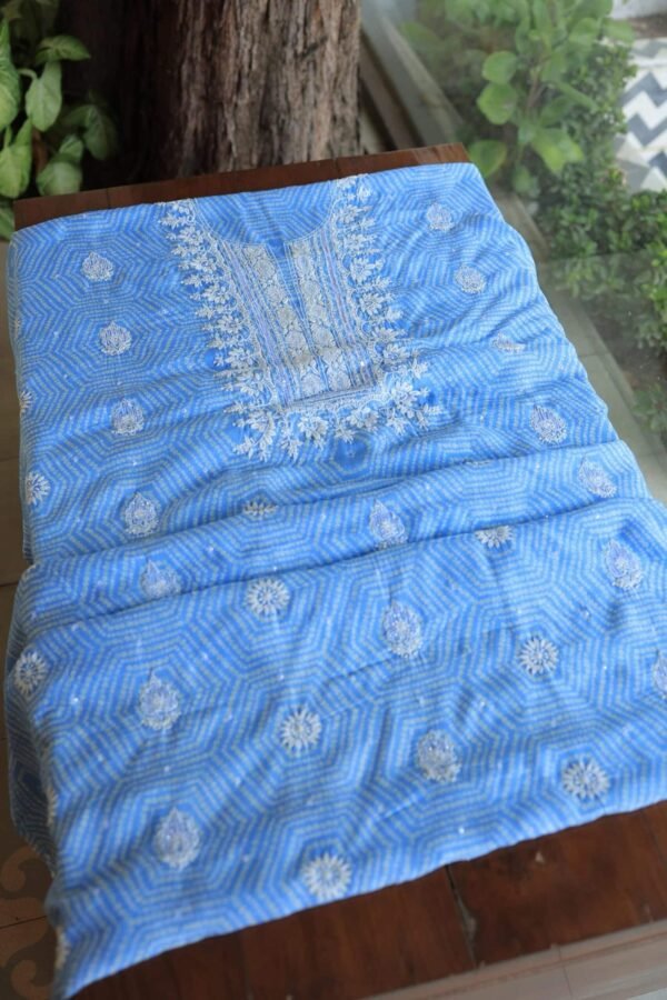 Muslin Chikankari Kurta Fabrics - Image 5