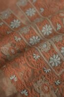 Noor Organza Silk Chikankari Mukaish Kamdani Unstitched Fabric