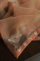 Noor Organza Silk Chikankari Mukaish Kamdani Unstitched Fabric